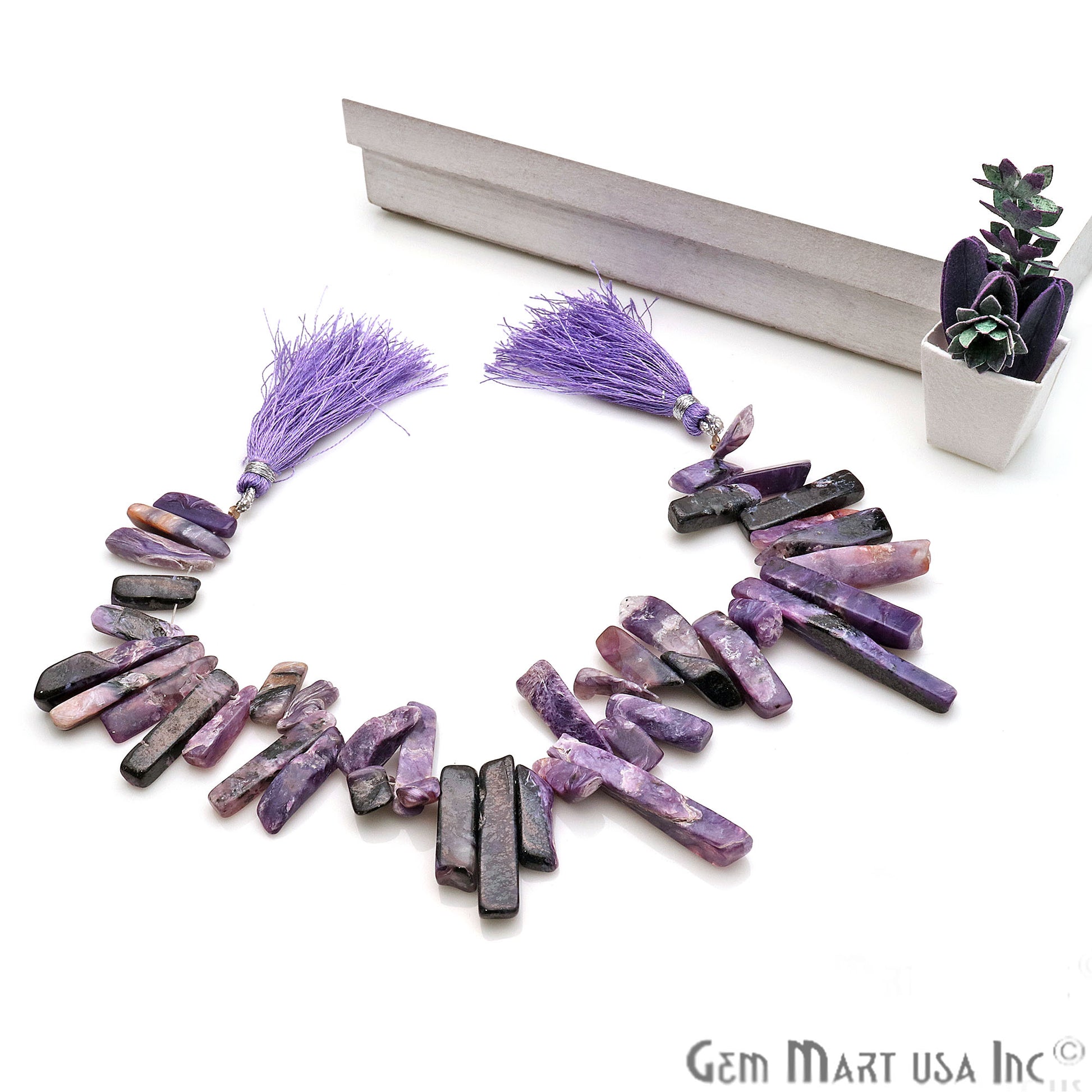 Charoite Free Form 22x7mm Crafting Beads Gemstone Strands 8INCH - GemmartUSA