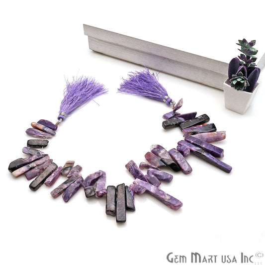 Charoite Free Form 22x7mm Crafting Beads Gemstone Strands 8INCH - GemmartUSA