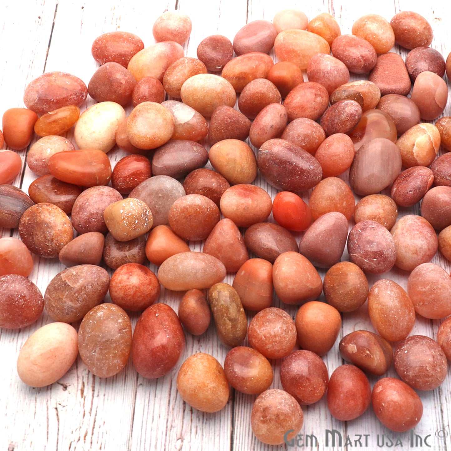 3.53oz Lot Sunstone Tumbled Reiki Healing Metaphysical Beach Spiritual Gemstone - GemMartUSA