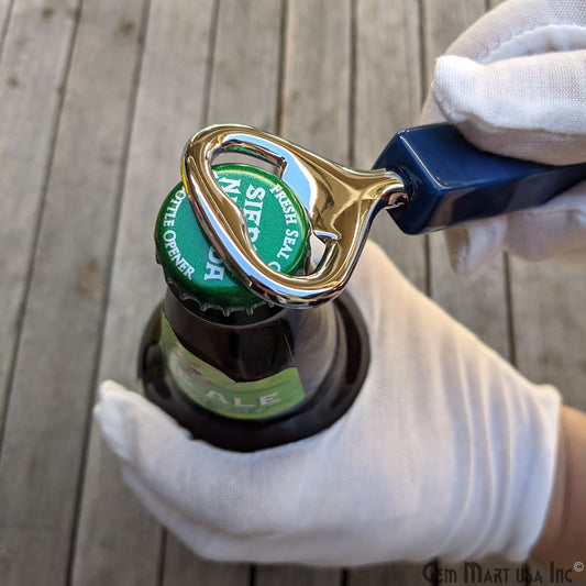 Bottle Opener in Natural Agate, Bar Wine Tool, Beer Soda Metal Cap Opener