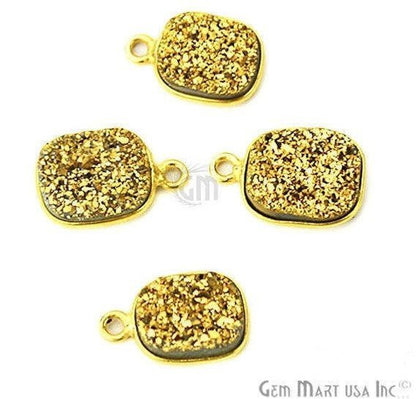 Titanium Druzy 8x10mm Octagon Shape Bezel Gemstone Connector (Pick Your Color, Bail, Plating) - GemMartUSA