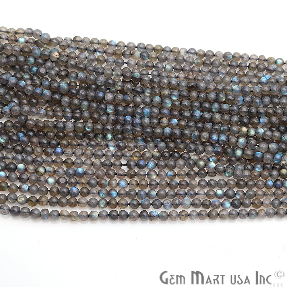 Labradorite Rondelle Beads, 14 Inch Gemstone Strands, Drilled Strung Nugget Beads, Faceted Round, 5mm