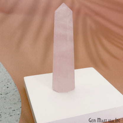 Rose Quartz Gemstone Jumbo Tower Crystal Tower Obelisk Healing Meditation Gemstones 2-3 Inch