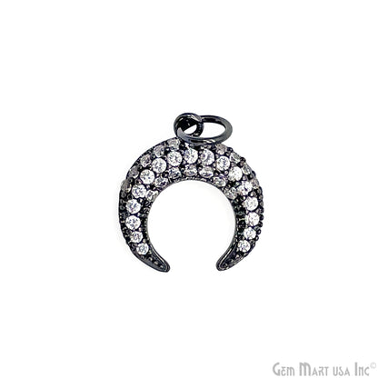 DIY Horn Shape 13mm Cubic Zircon Single Bail Necklace Pendant