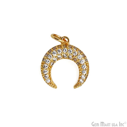 DIY Horn Shape 13mm Cubic Zircon Single Bail Necklace Pendant