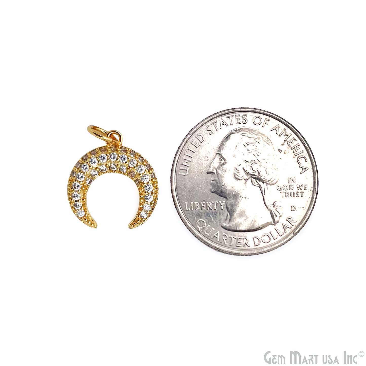 DIY Horn Shape 13mm Cubic Zircon Single Bail Necklace Pendant