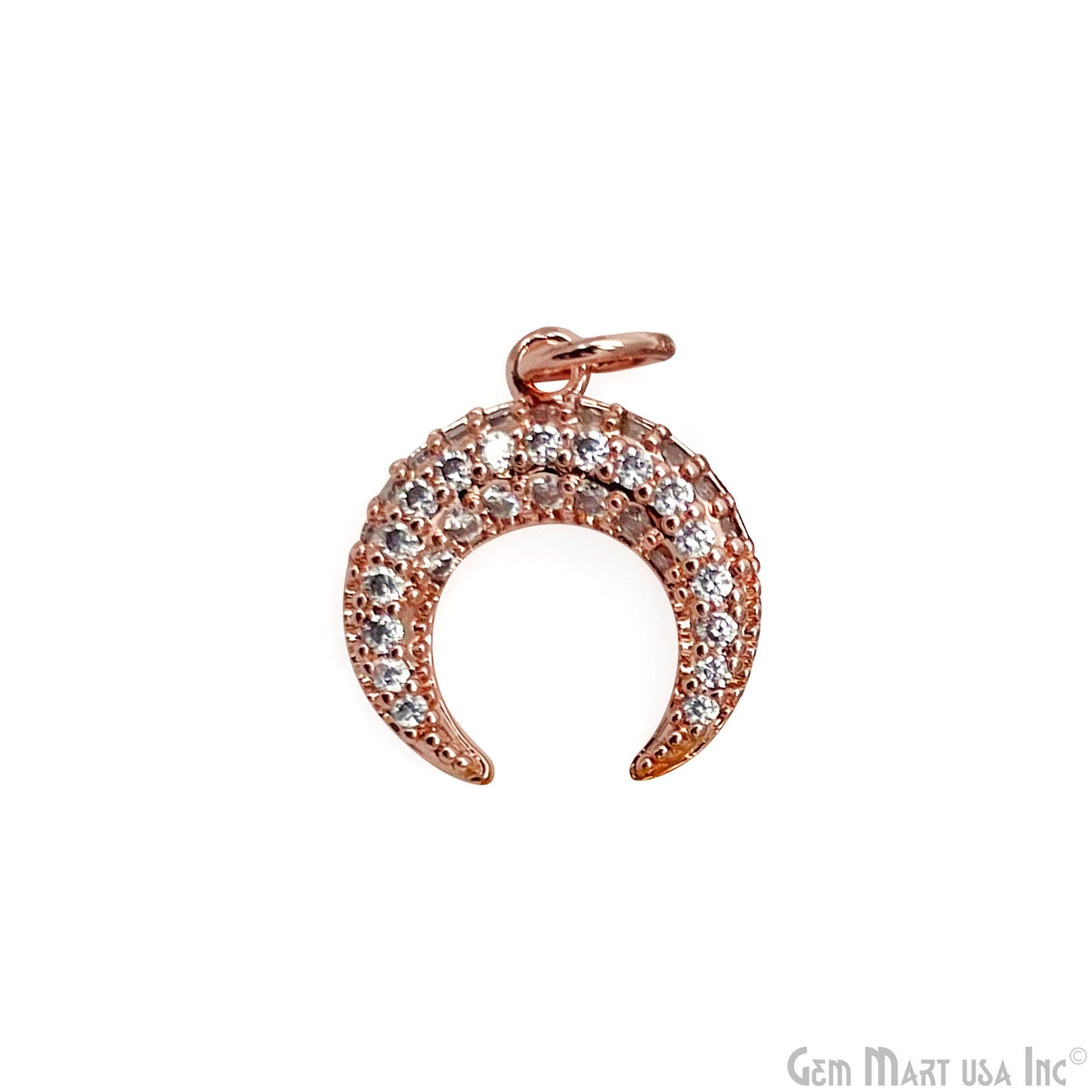 DIY Horn Shape 13mm Cubic Zircon Single Bail Necklace Pendant