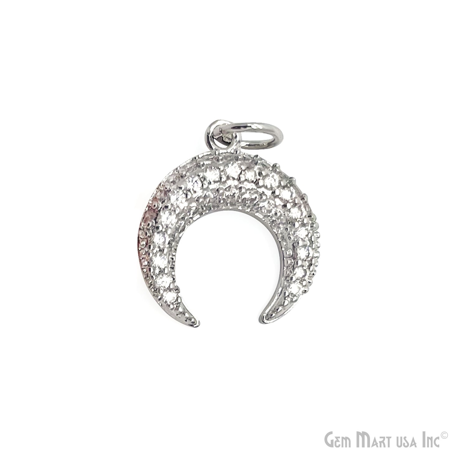 DIY Horn Shape 13mm Cubic Zircon Single Bail Necklace Pendant