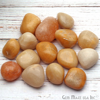 3.53oz Lot Yellow Agate Tumbled, Reiki Healing, Beach Stone, Wiccan Stone - GemMartUSA