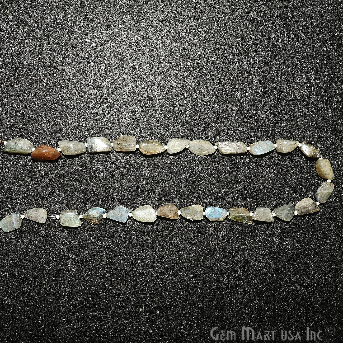 Labradorite Free Form 13x9mm Tumble Beads Gemstone Strands - GemMartUSA