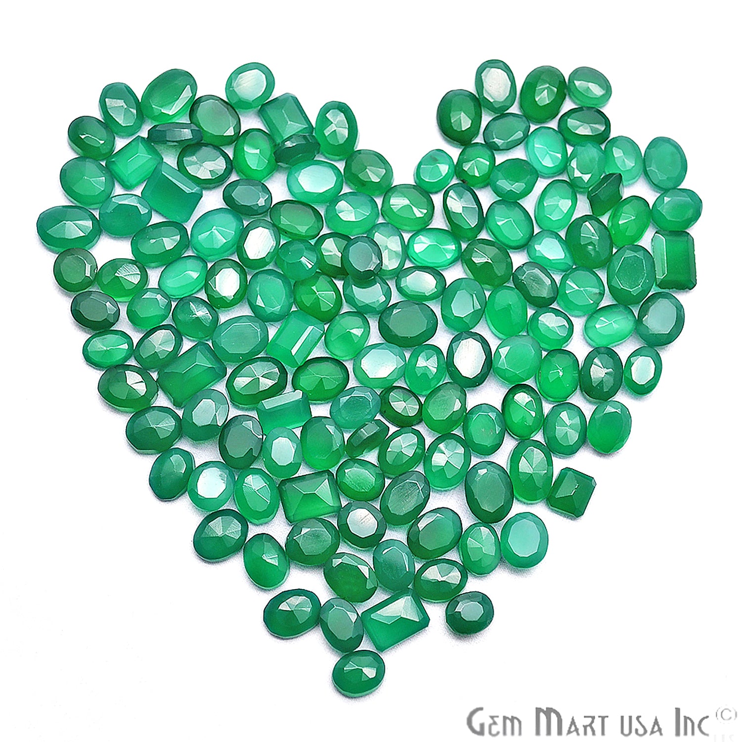 Copy of Green Onyx Mix Shape Wholesale Loose Gemstones - GemMartUSA