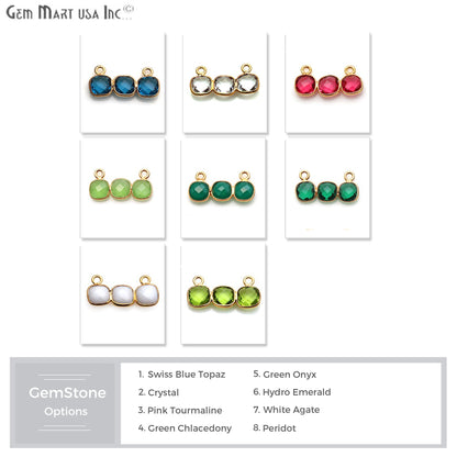 DIY Gemstone 20x10mm Gold Plated Chandelier Finding Component (Pick Your Gemstone) - GemMartUSA