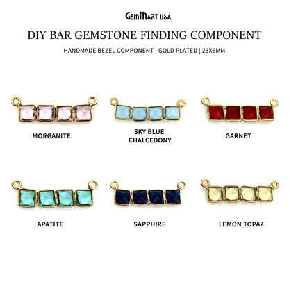 DIY Bar Gemstone 23x6mm Gold Plated Chandelier Finding Component