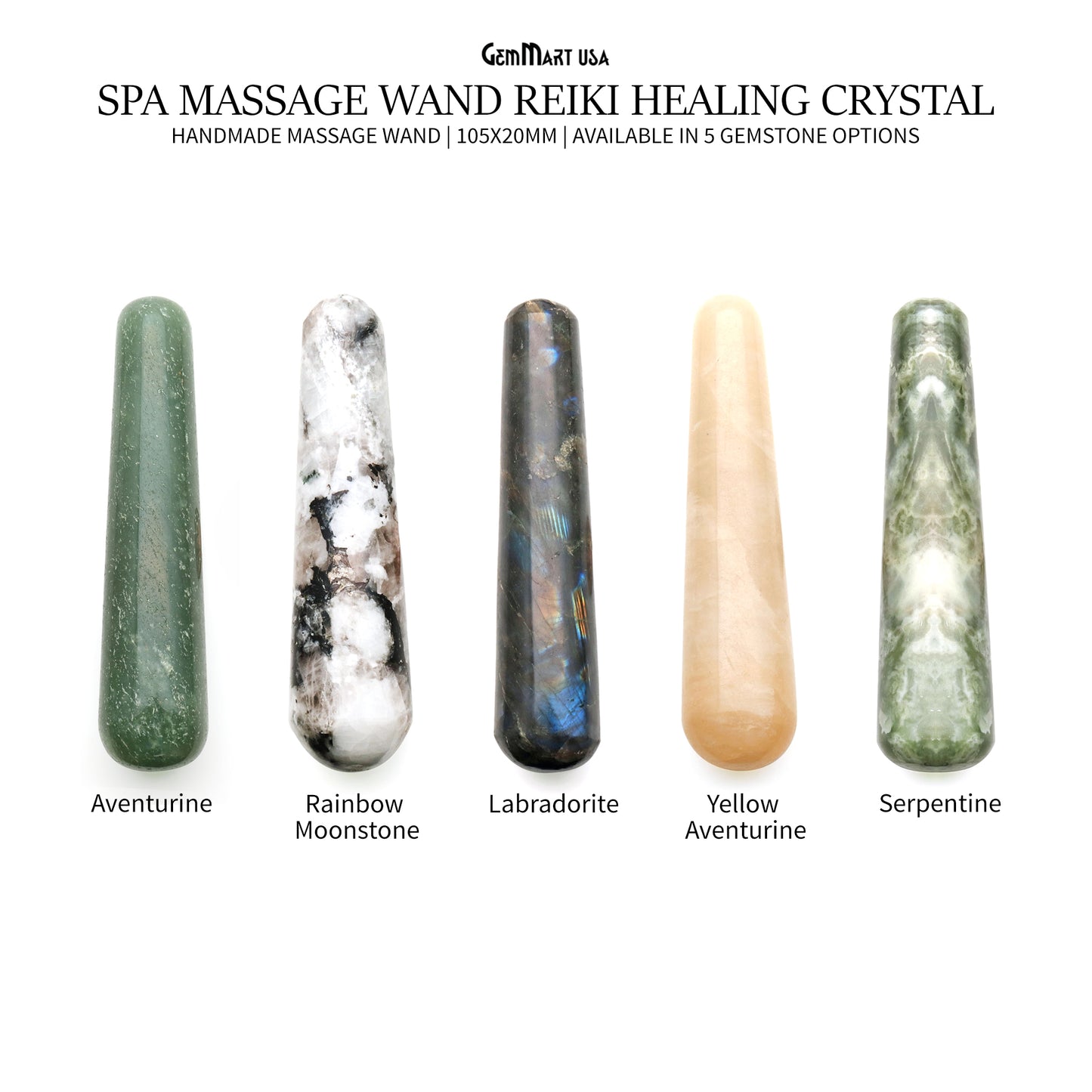 Hand Made SPA Massage Wand Reiki Healing Crystal Relaxation Meditation Collection Gift