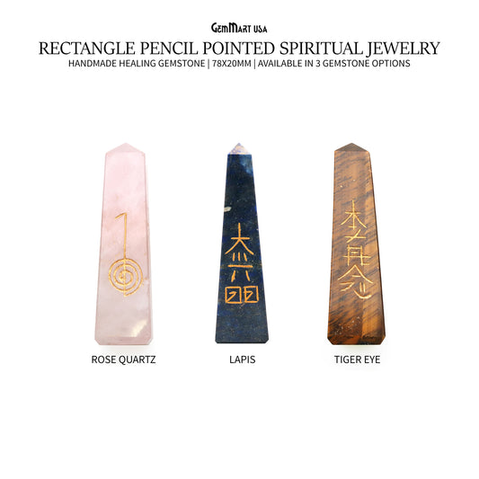 Rectangle Pencil Pencil Pointed Spiritual Jewelry 78x20mm Healing Gemstone