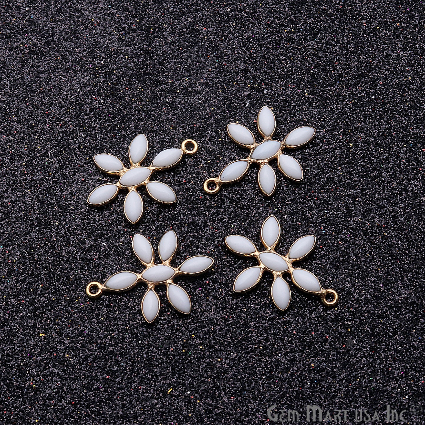 DIY White Agate 23x17mm Gold Plated Chandelier Finding Component - GemmartUSA