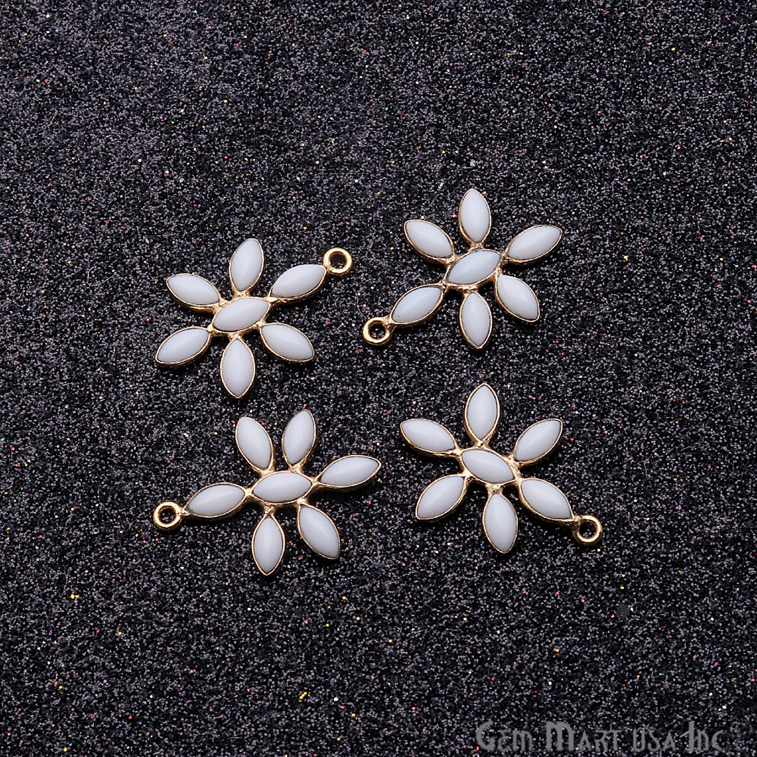 DIY White Agate 23x17mm Gold Plated Chandelier Finding Component - GemmartUSA