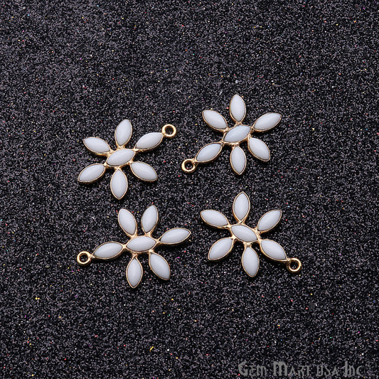 DIY White Agate 23x17mm Gold Plated Chandelier Finding Component - GemmartUSA