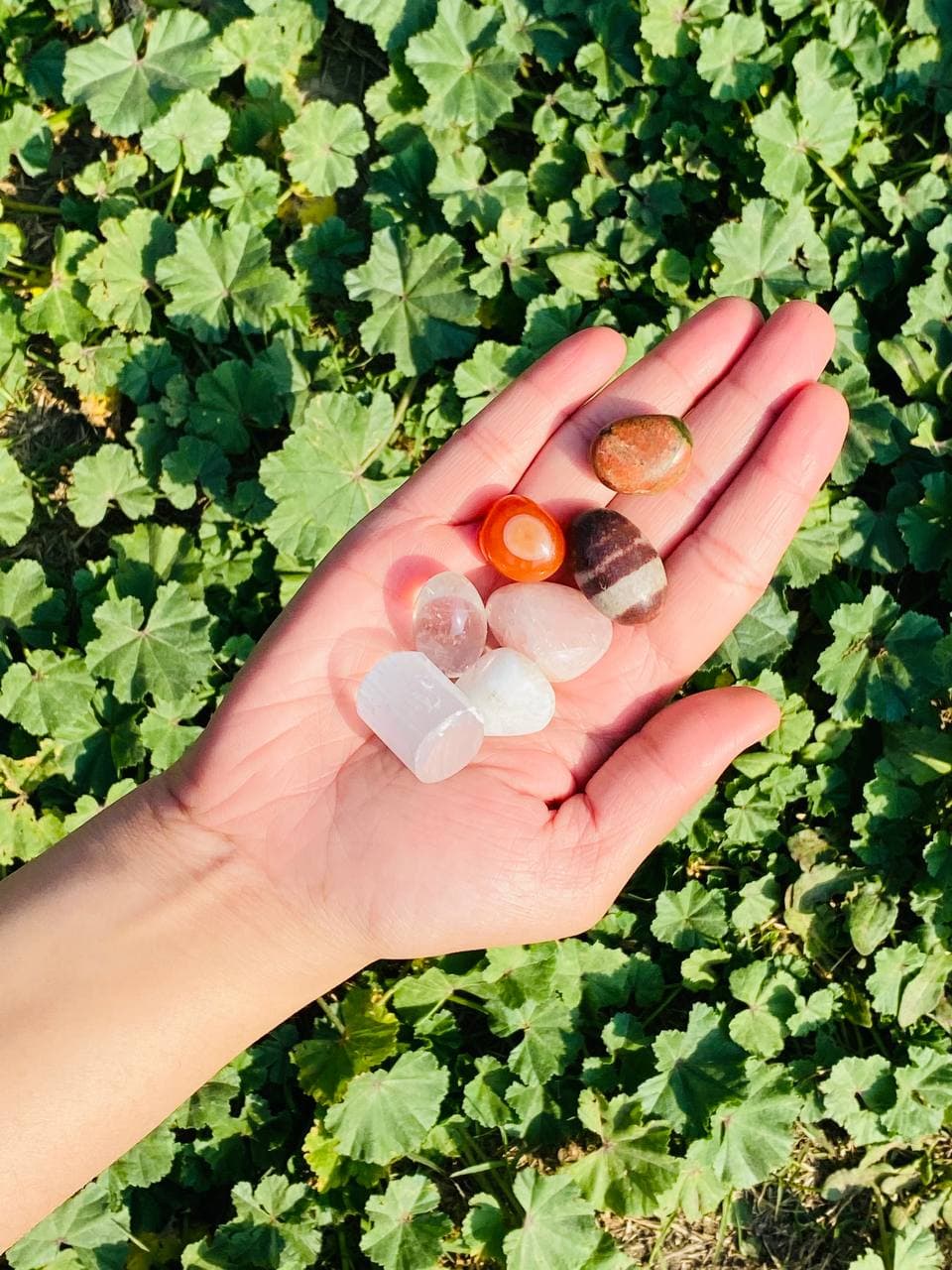 7pc Lot Tumble Stone, Multi Color Beautiful Seven Stone Set, Reiki stones, Healing crystal, Chakra Healing , 26X18MM