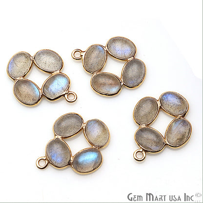 DIY, Labradorite Gold Plated 24x21mm Square Chandelier Finding Component - GemmartUSA