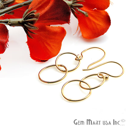DIY Gold Plated 37x14mm Round Loop Hoop Dangle Hook Earrings - GemMartUSA