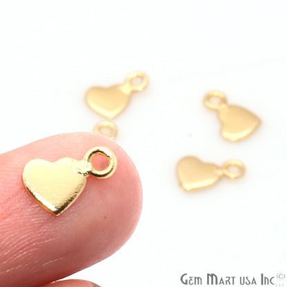 5pc Lot Heart Finding 9x6mm Gold Plated Jewelry Making Charm - GemMartUSA