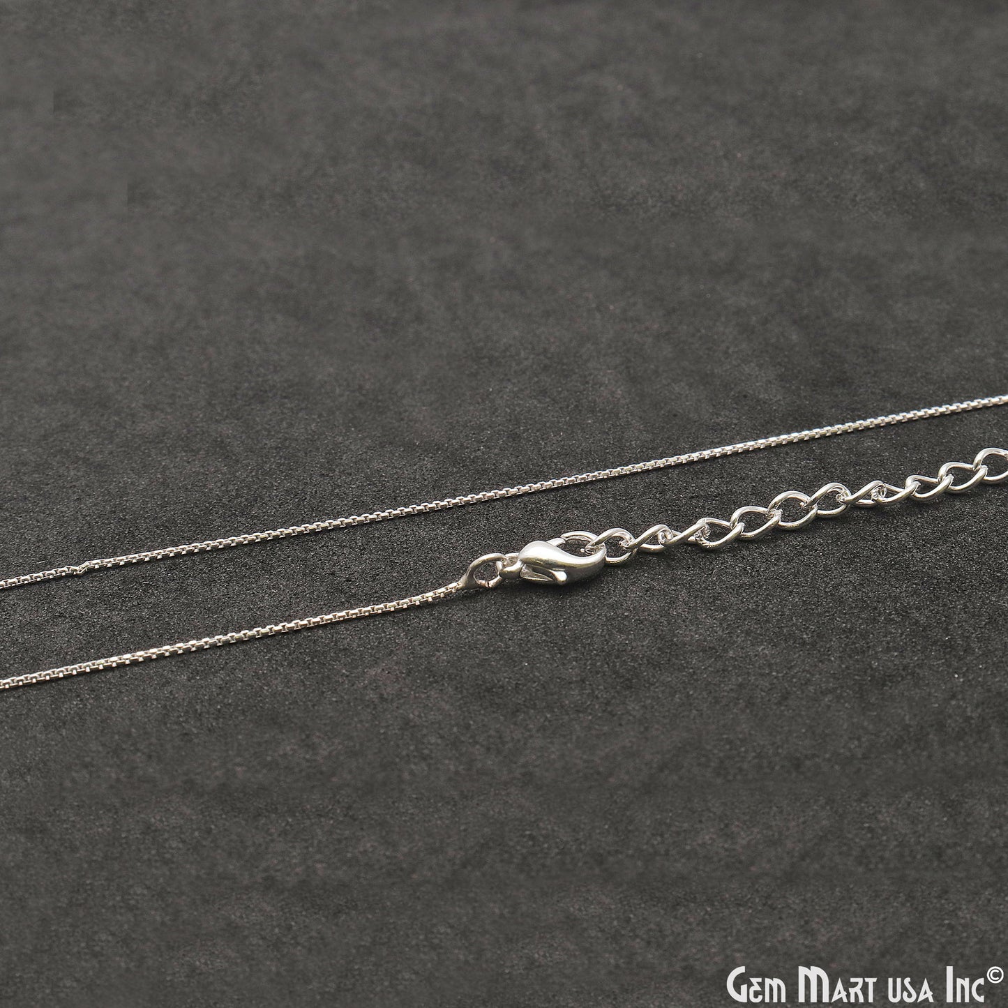 Box Chain Silver Necklace 18 Inch With Lobster Claw Clasp