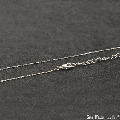 Box Chain Silver Necklace 18 Inch With Lobster Claw Clasp