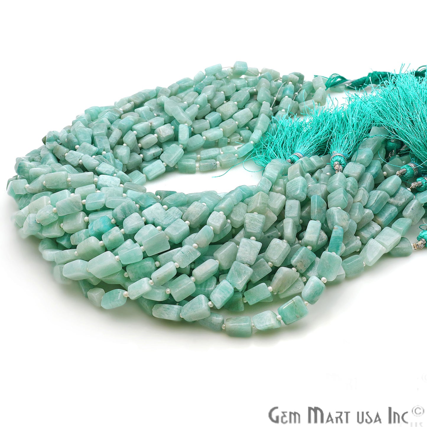 Amazonite Free Form 9x7mm Tumble Beads Gemstone Strands - GemMartUSA