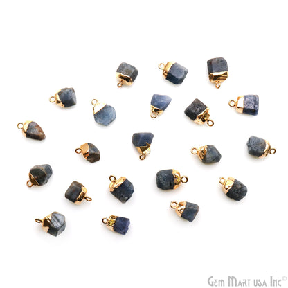 Rough Gemstone 15x10mm (appx.) Free From Gold Electroplated Single Bail Connector