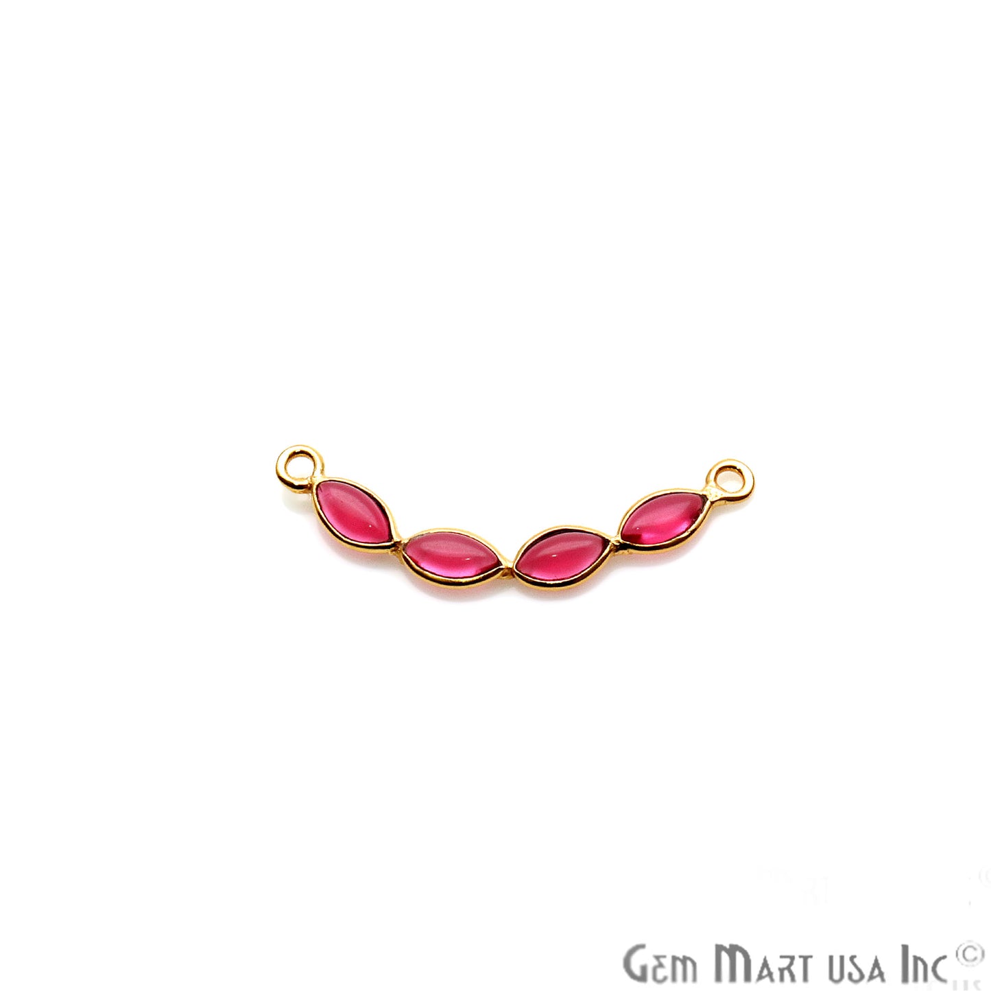 DIY Pink Tourmaline 26x4mm Gold Plated Chandelier Finding Component - GemMartUSA