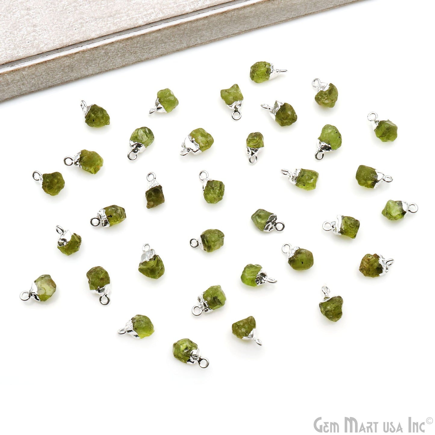 Rough Gemstone Free From Silver Electroplated Single Bail Connector