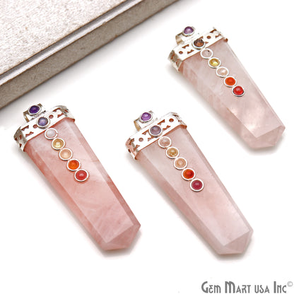 DIY, 7 Chakra Flat Point Pendant Healing Crystal Terminated Jewelry - GemMartUSA