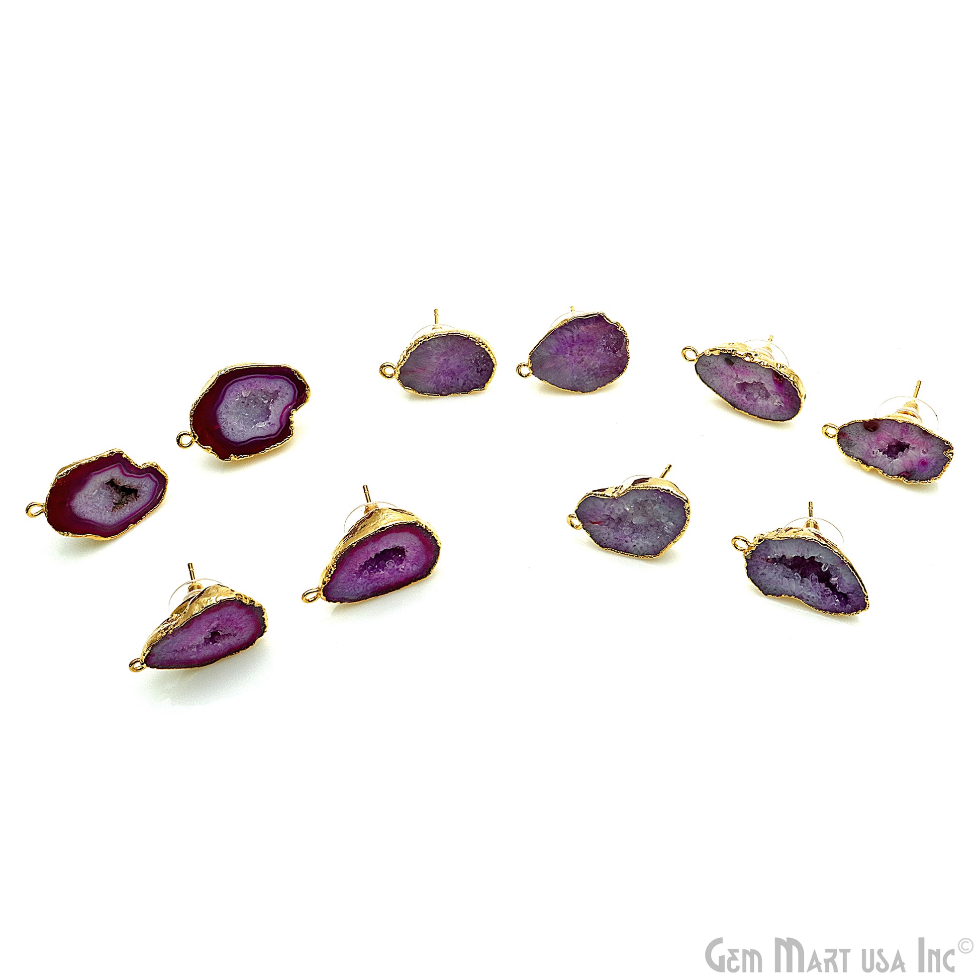 diy-earrings, stud-earring, geode earring