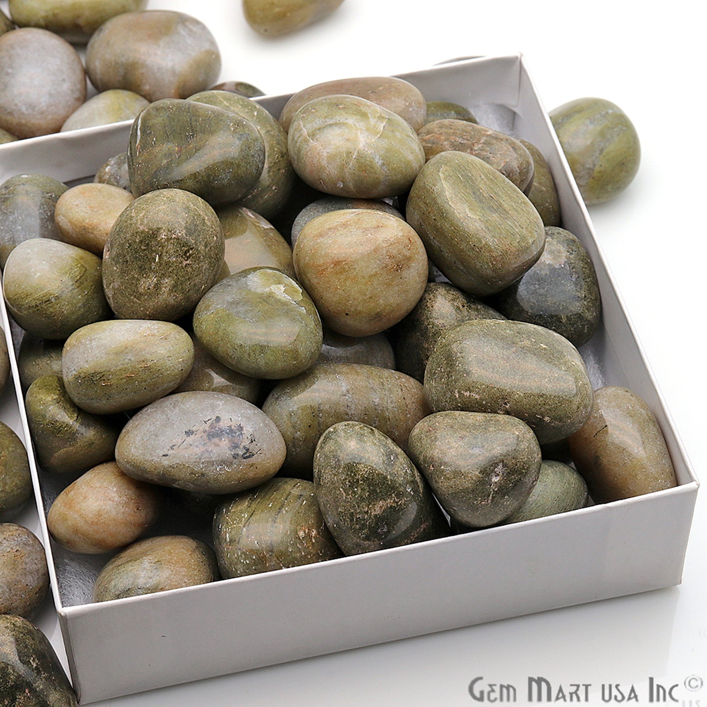 3.53oz Lot Light Green Agate Tumbled Reiki Healing Metaphysical Beach Spiritual Gemstone - GemMartUSA