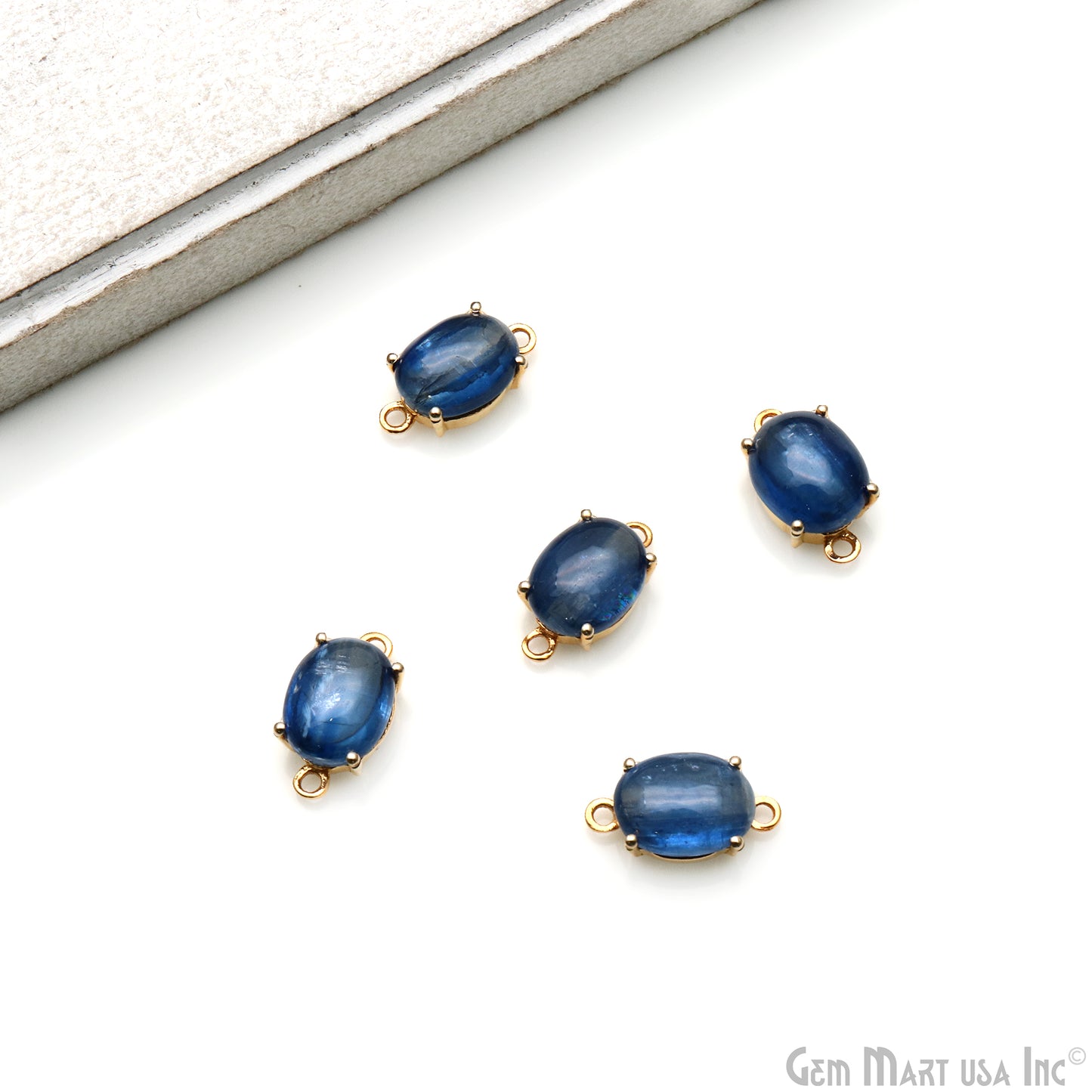 Kyanite Prong Setting Gold Plated Gemstone Connector