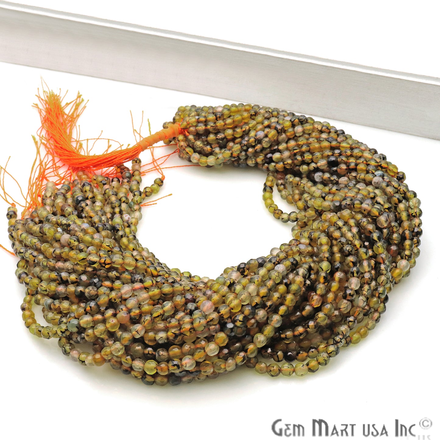 Bio Lemon Jade 4mm Faceted Rondelle Beads Strands 14Inch - GemMartUSA