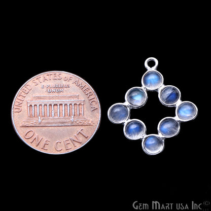 DIY Rainbow Moonstone 21x15mm Single Bail Finding Component (Pick Your Metal) - GemMartUSA