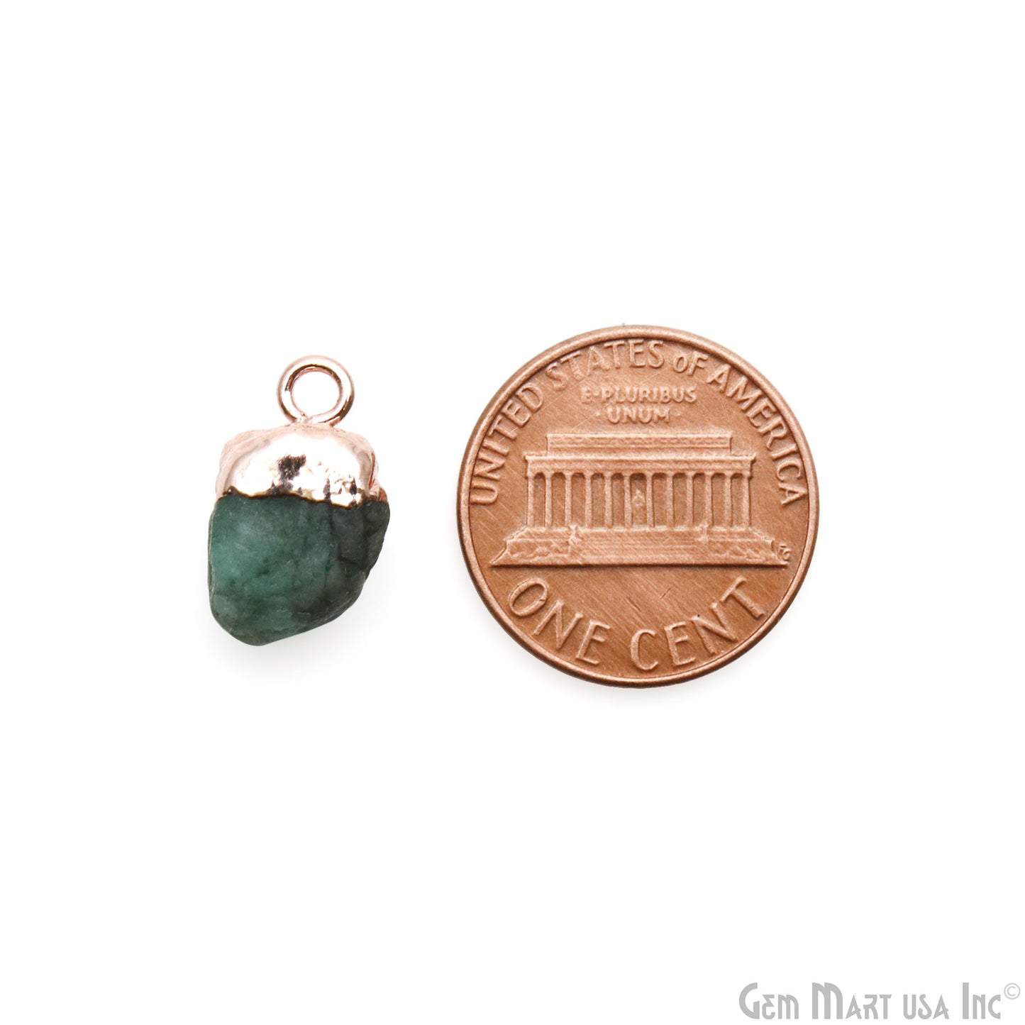 Emerald Gemstone Rose Gold Electroplated Single Bail Connector