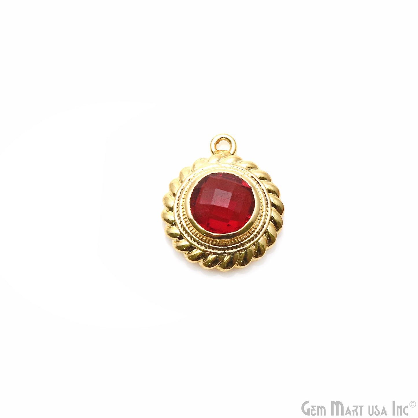 DIY Jewelry Gemstone 18x15mm Round Gold Plated Finding Connector