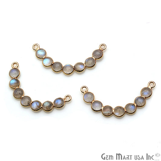 DIY, Labradorite Gold Plated 30x5mm Smiley Chandelier Finding Component - GemmartUSA