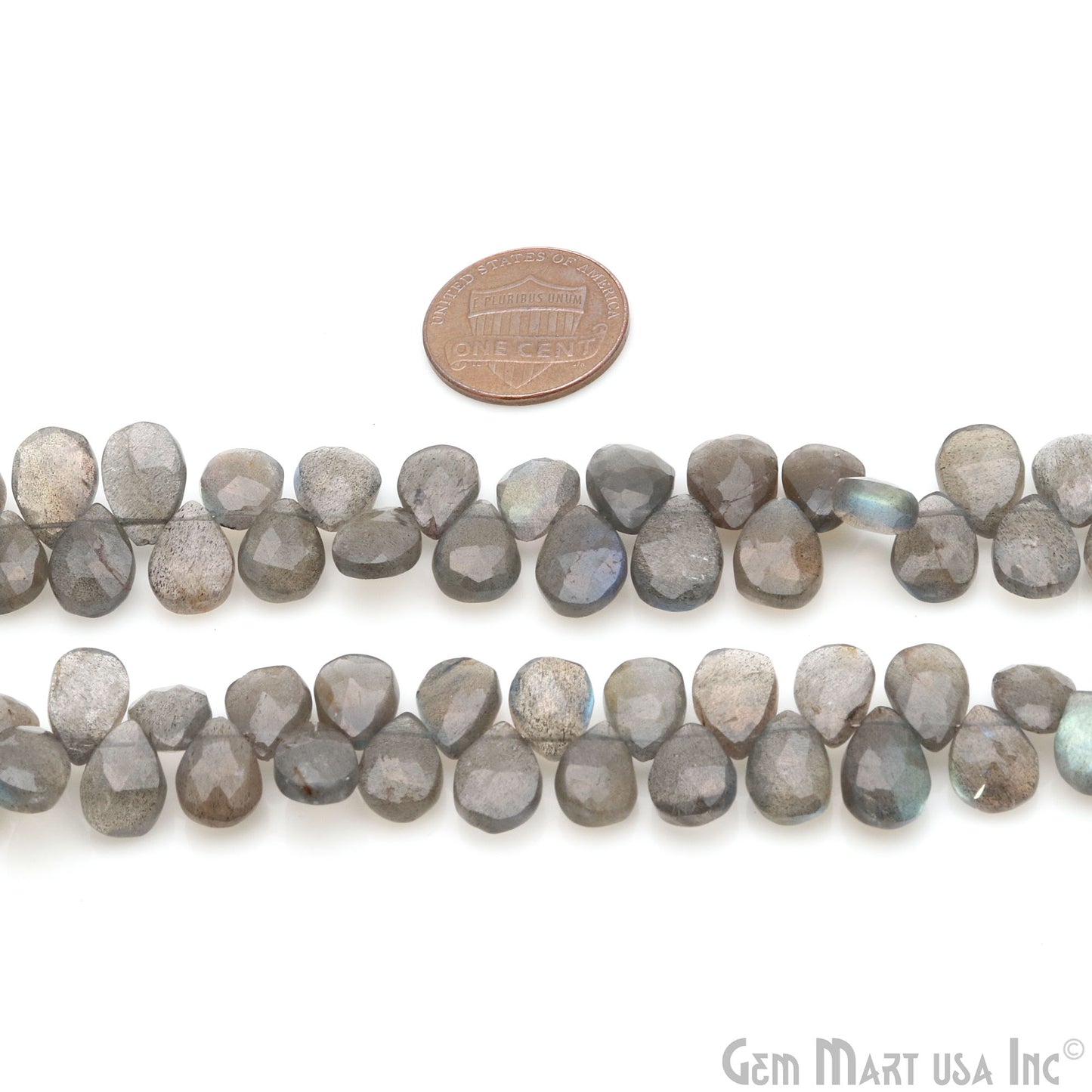 Labradorite Pears Beads, 8 Inch Gemstone Strands, Drilled Strung Briolette Beads, Pears Shape, 7x5mm