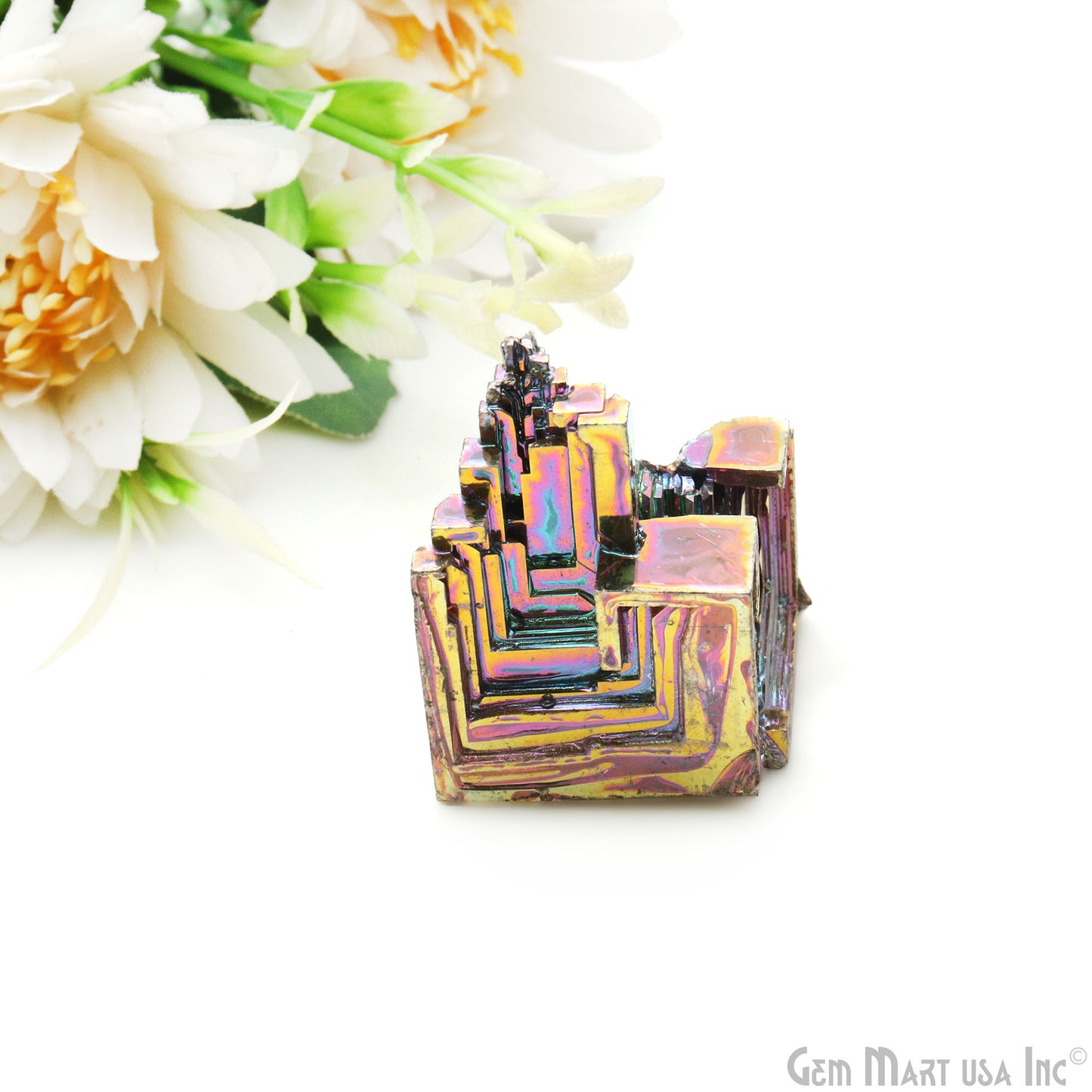 Bismuth Crystal Rainbow Bismuth XXL Crystal Cluster Display Specimen Mineral Decor Pyramid Teaching Tools Stone Educational Rock Peacock Ore