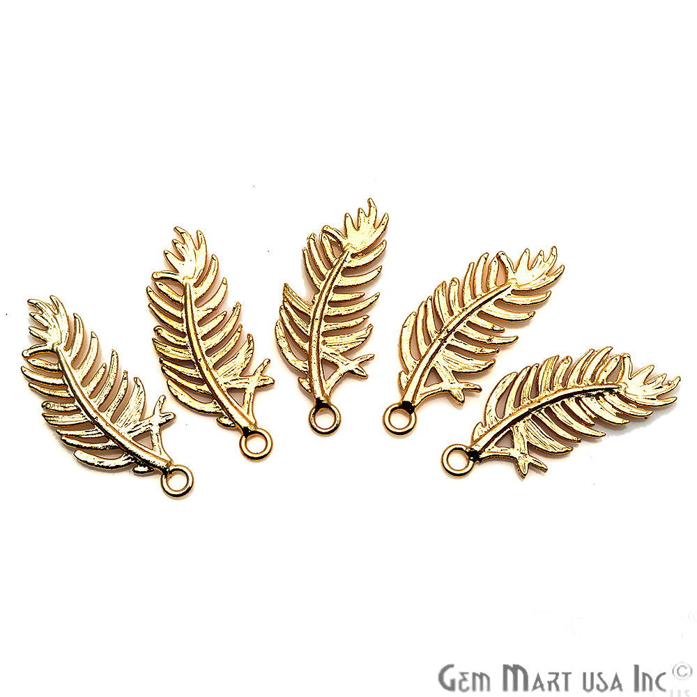 Feather Shape Findings, Filigree Findings, Findings, Jewelry Findings, 32x13mm (50061) - GemMartUSA