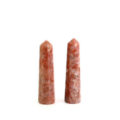 Sunstone Gemstone Jumbo Tower Crystal Tower Obelisk Healing Meditation Gemstones 4-5 Inch