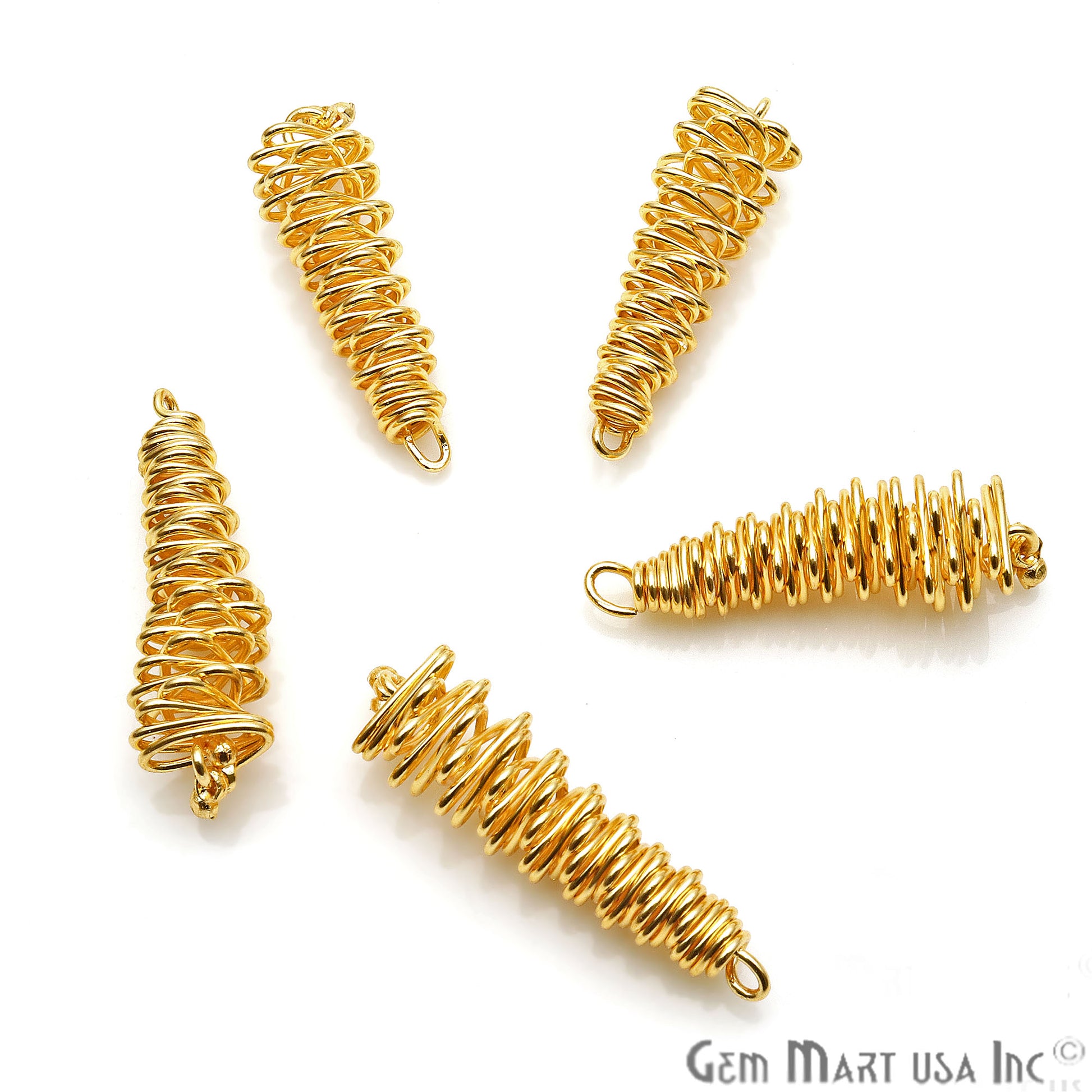 Gold Plated Jewelry Finding, Bracelet Charm, Earring Charm, Spring Finding - GemmartUSA