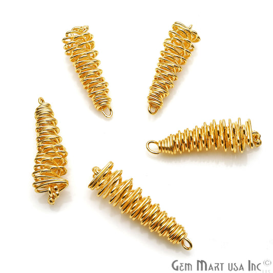Gold Plated Jewelry Finding, Bracelet Charm, Earring Charm, Spring Finding - GemmartUSA