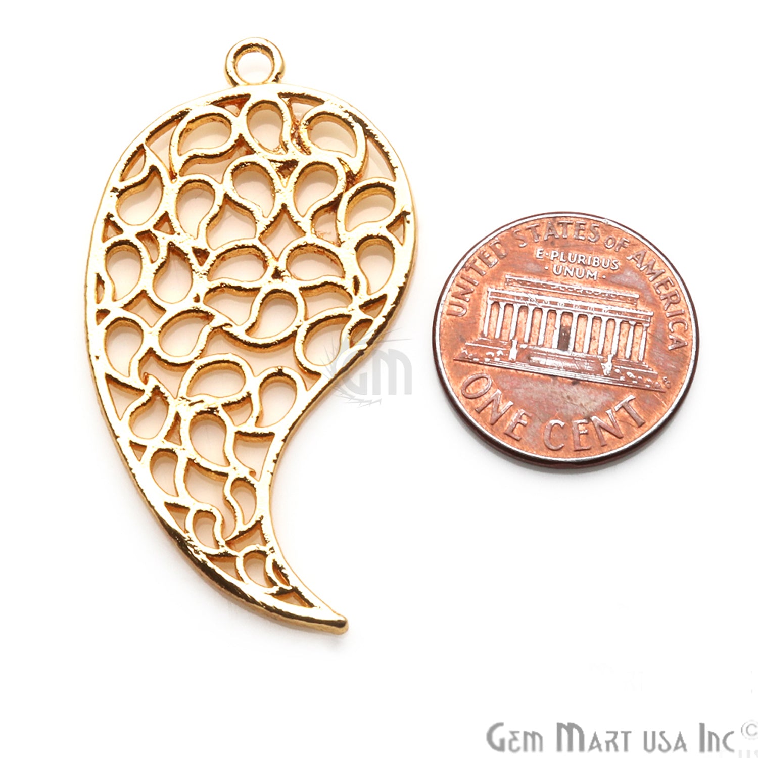 Paisley Charm 44x23mm Chandelier Finding Connector (Pick Your Metal) - GemMartUSA