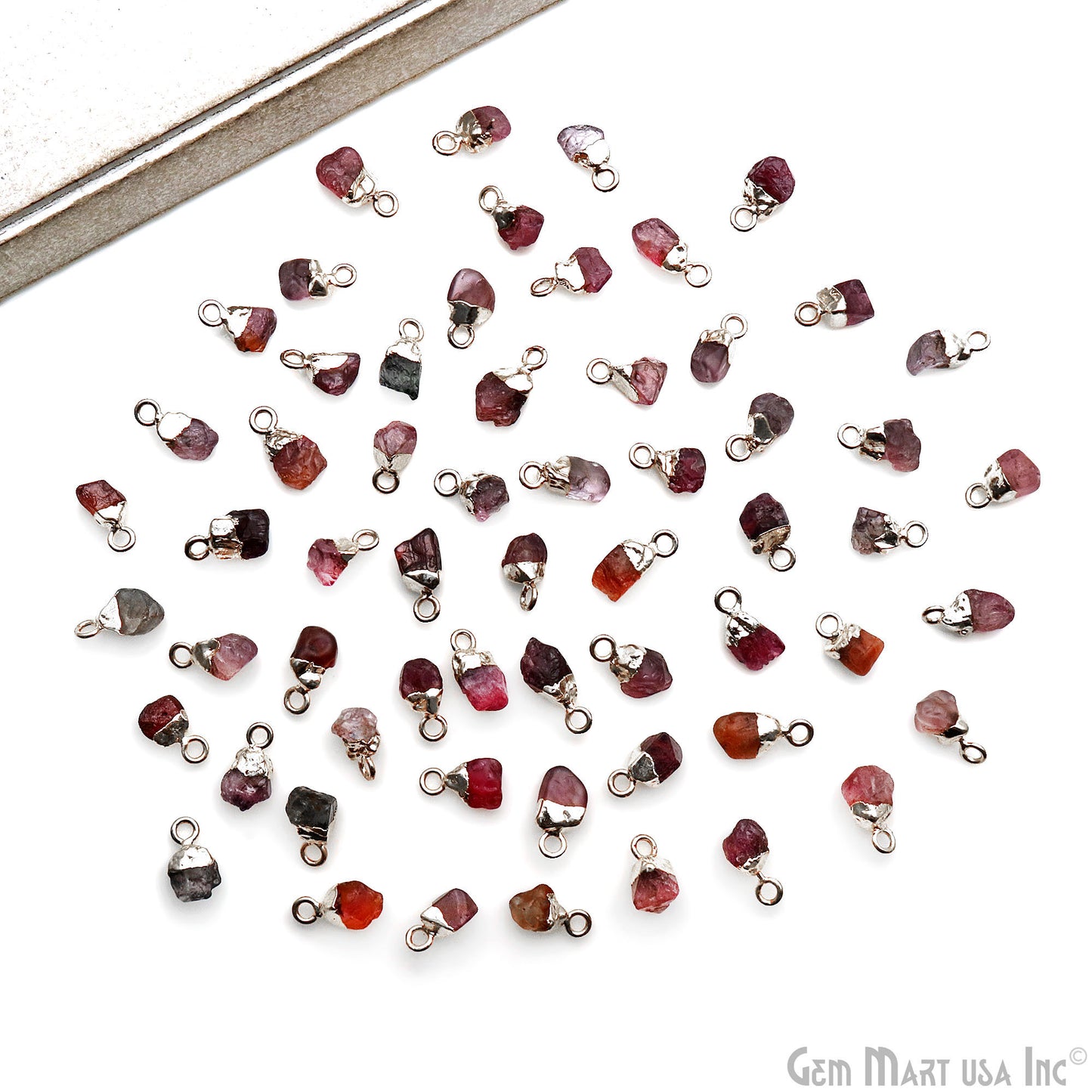 Rough Gemstone Free From Silver Electroplated Single Bail Connector