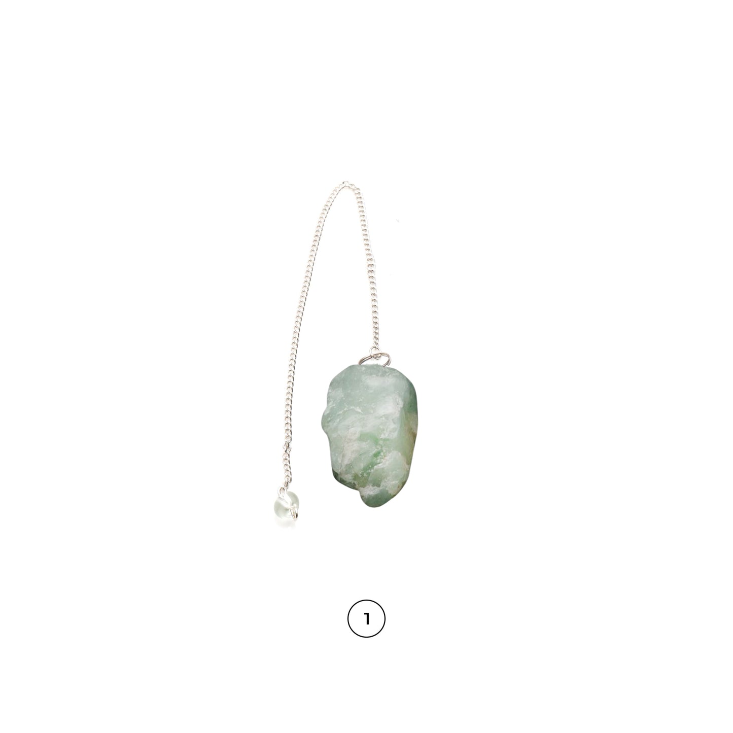 Rough Free Form Gemstone Dowsing Pendant Silver Plated 38x21mm